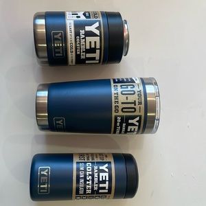 3 NEW YETI rambler colster, 20oz tumbler, slim can insulator.